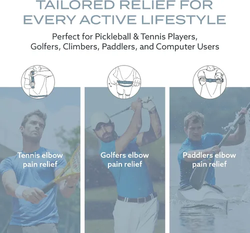 Vista 4 de PT Pro Entrenador de codo de tenis para terapia física, agarre texturizado, alivio del dolor de codo, barra de resistencia para tendinitis y codo