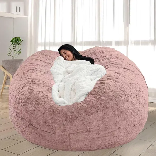 Vista 40 de Puf para adultos y niños sin relleno, sofá perezoso suave y redondo, funda de sofá de puf clásico, saco de amor para dormitorio, silla de lectura