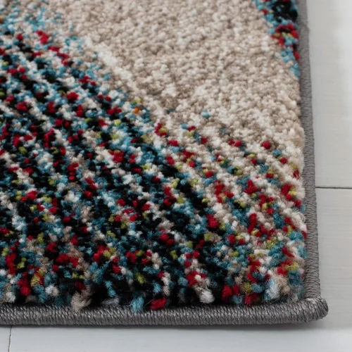 Vista 2 de SAFAVIEH Hollywood Collection - Alfombra decorativa de 2 pies 3 pulgadas x 4 pies, beige y azul, diseño moderno de mediados de siglo, no desprende