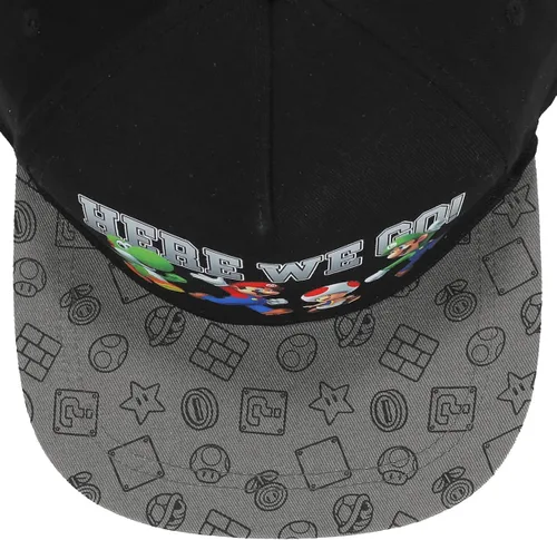 Vista 4 de Super Mario Bros Here We Go - Gorra negra para niño, Negro