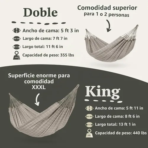 Vista 6 de LA SIESTA Brisa - Hamaca clásica colgante, hecha a mano, resistente a la intemperie, resistente a roturas para relajación en interiores y Almendra