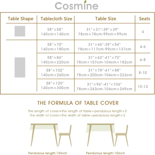 Vista 6 de Cosmine Mantel rectangular, mantel de poliéster de granja, mantel impreso lavable con borla, mantel decorativo oblonga para cocina, vacaciones