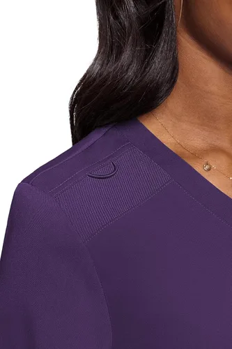 Vista 4 de Med Couture Touch - Camiseta médica con bolsillo en el pecho para mujer