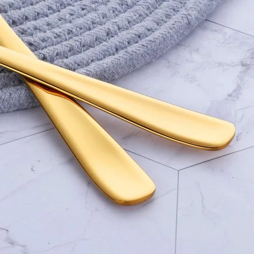 Vista 8 de Bisda Juego de 2 cucharas para servir bufé, acero inoxidable de 10 pulgadas, bañadas en oro, utensilios grandes para ensaladas, aptas