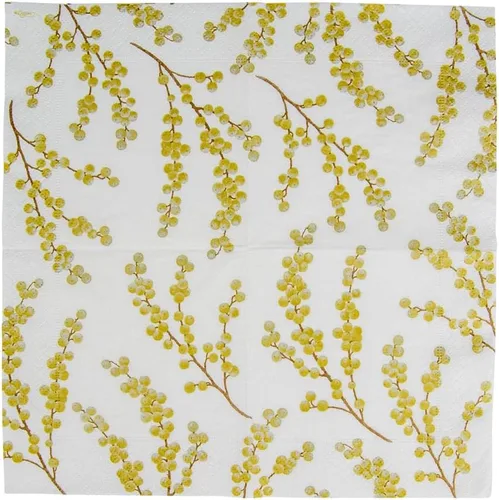Vista 7 de Entertaining with Caspari Berry Branches - Servilletas de papel para cóctel, color blanco y dorado, paquete de 20
