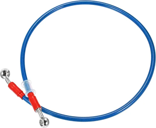 Vista 13 de X AUTOHAUX 25.6 in 25.59" Longitud 0.394 in ID motocicleta freno hidráulico tubo manguera aceite tubo 28° 0° acero inoxidable trenzado cable