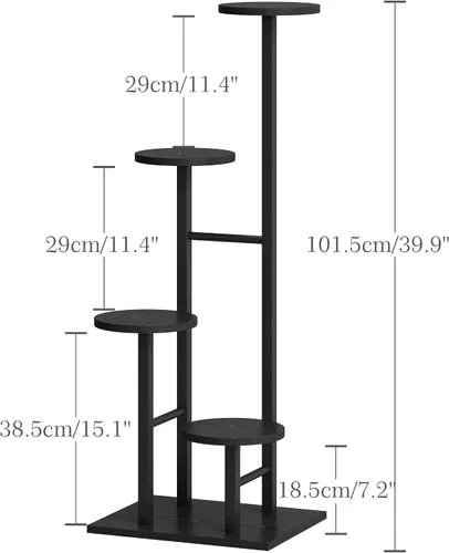 Vista 8 de Soporte para plantas de 5 niveles para interiores, estante esquinero para plantas, organizador de estantes para plantas, soporte de flores