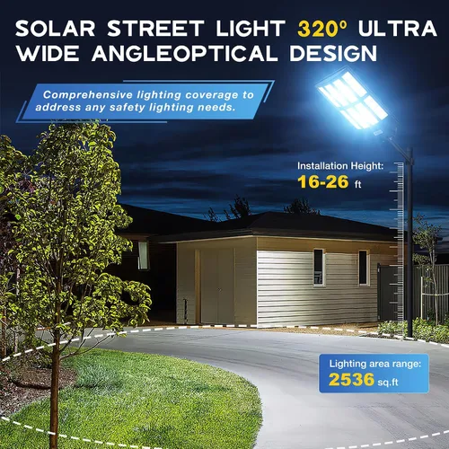 Vista 2 de OKPRO Luces de calle solares 10000W al aire libre, luces solares impermeables IP66