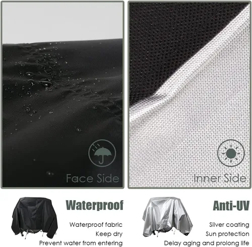 Vista 2 de Juego de batería grande impermeable, cubierta antipolvo, kit de batería eléctrica con esquinas cosidas en peso resistente a la intemperie, protector