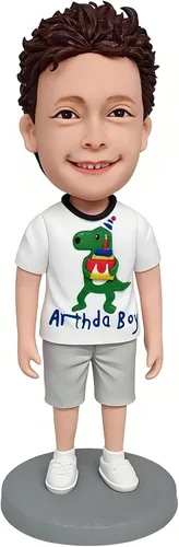 Vista 3 de mydedor Figuras personalizadas de Bobble Heads, golfista masculino con figuras de camiseta negra, muñeca personalizada, hecha a mano, regalo