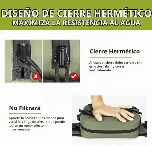 Vista 8 de thkfish Riñonera de pesca impermeable, bolsa de aparejos de pesca con correa ajustable, soporte para caña de pescar, cierre hermético de cremallera