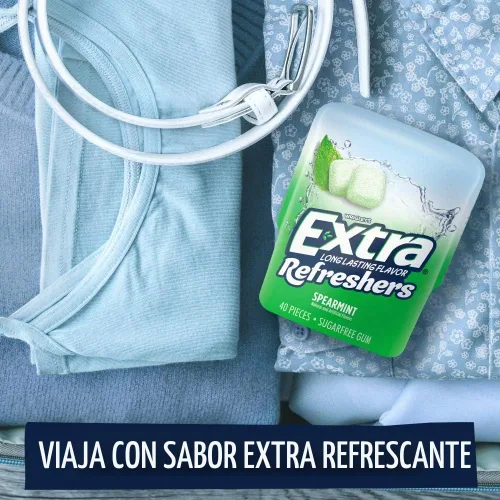 Vista 7 de Extra Refreshers - Chicle de menta verde, 40 unidades, paquete de 6