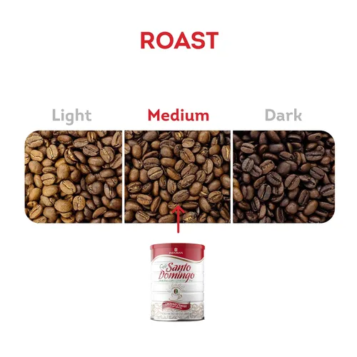 Vista 2 de Café Santo Domingo, lata de 10 onzas, café molido, tostado medio, producto de la República Dominicana (paquete de 1)