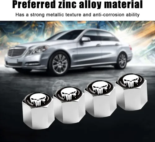 Vista 4 de Fogfar Paquete de 4 tapas de vástago de válvula de automóvil, tapones universales para válvulas de aire de neumáticos de automóvil, cubiertas