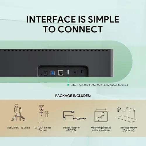 Vista 14 de Sistema de cámara de sala de conferencias Yealink UVC40 E2 4K 8 Mic para salas Huddle PC/Mac/laptop Compatible, Ultra HD 4K, 120 Degree Wide-Angle