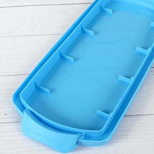 Vista 6 de Panera portátil con asa, contenedor de plástico rectangular para almacenamiento de alimentos, cúpula translúcida de 13 pulgadas para pasteles
