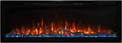 Vista 3 de Modern Flames Serie Spectrum Slimline Montaje en pared/Chimenea eléctrica integrada (SPS-50B), 50 pulgadas