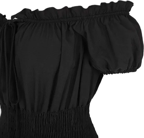 Vista 5 de JWSOI Irish Faire Renaissance Dress Pirate Costume Women Medieval Dress Chemise Peasant Dress Boho Dresses