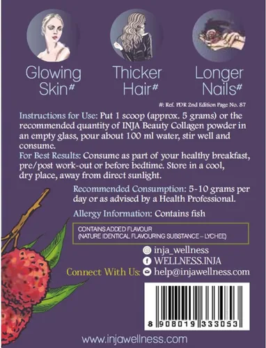 Vista 8 de INJA Wellness Beauty Marine Suplemento de colágeno para mujeres, hombres, vitamina C colágeno con formulación japonesa, articulaciones saludables