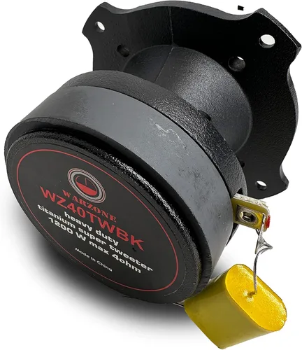 Vista 7 de Gravity 3X WZ40TWBK 3600 vatios de manejo de potencia máxima Warzone Series Heavy Duty Titanium Super Tweeter Altavoz de 4 ohmios marco negro - 2ª