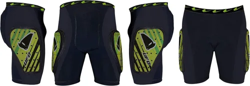 Vista 17 de UFO Plast Made in Italy - Pantalones cortos acolchados de plástico para snowboard, esquí, patinaje Negro con rojo Modelo: Sk09125