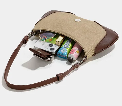 Vista 4 de Bolso Hobo de mezclilla para mujer, bolsos cruzados de lona Y2K, bolso pequeño de mano de mano, bolso de mano para axila de noche, bolso con asa
