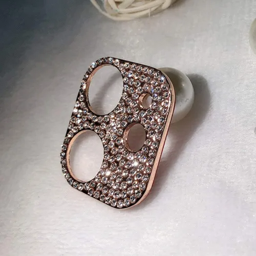Vista 15 de Paquete de 2 protectores de lente de cámara con purpurina compatibles con iPhone 11 de metal con diamantes brillantes para lente de cámara (negro)