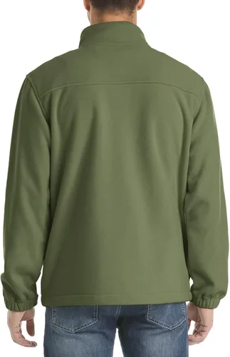 Vista 4 de CRYSULLY Chaqueta táctica de forro polar de invierno para hombre, con cierre completo, abrigos militares gruesos
