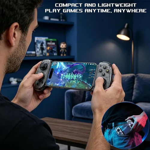 Vista 7 de Mobile Gaming Controller for Android & ALL iPhone Series (Support USB-C & Wireless Connect) Phone Gamepad with Hall Effect Joystick, Turbo, Support