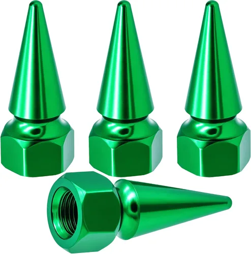 Vista 19 de 4 piezas de tapas de válvula de rueda con forma de punta, tapa de aire de aluminio para automóviles, cubiertas universales de válvula de rueda a