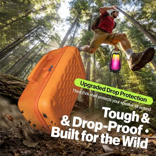 Vista 7 de Funda de almacenamiento rígida de EVA a prueba de golpes, impermeable, para altavoz Bluetooth portátil JBL Pulse 6, bolsa de transporte protectora