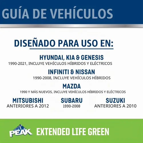 Vista 6 de PEAK OET Extended Life - Anticongelante/refrigerante concentrado verde para vehículos asiáticos, 1 galón (paquete de 2)