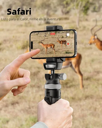 Vista 6 de EUCOS Soporte de trípode metálico de 67" para iPhone con control remoto y soporte ligero para cámara, trípode extensible resistente para teléfono