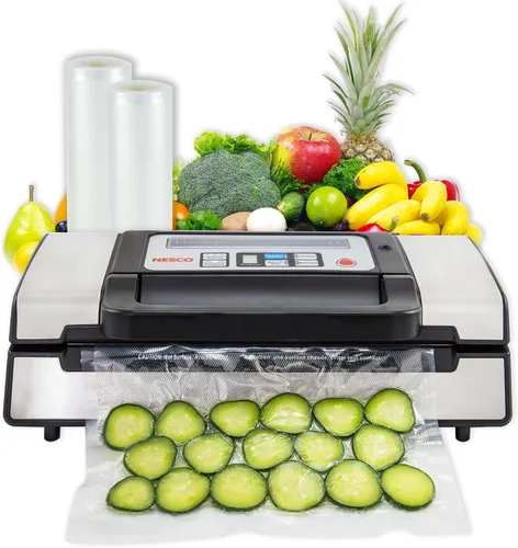 Vista 2 de Nesco Deluxe Food VS-12 - Sellador al vacío, 130 vatios y bolsa selladora al vacío NESCO VS-07V, paquete variado y bolsas selladoras al vacío NESCO