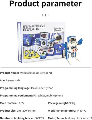 Vista 6 de Yahboom Kit de programación de bloques de construcción, módulo de sensor con micro bit V2 codificación STEM Kit de robot DIY Educación programable
