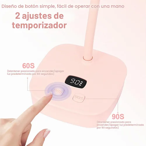 Vista 7 de Lámpara de uñas LED UV, lámpara de uñas de curación flash con sensor automático y 2 temporizadores, luz UV de cuello de cisne para gel de extensión