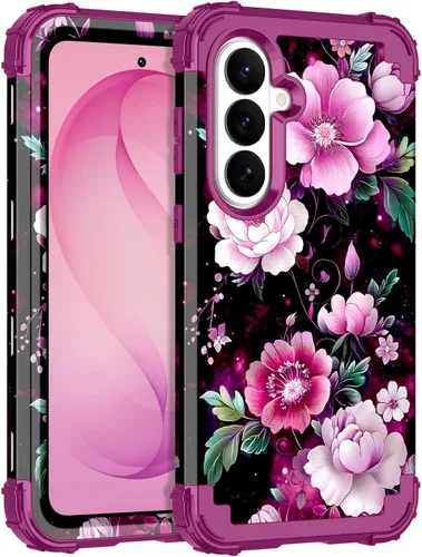 Vista 51 de Rancase para Galaxy S25, Funda de tres capas, protección resistente a los golpes, paraguas de plástico duro + funda protectora de goma de silicona
