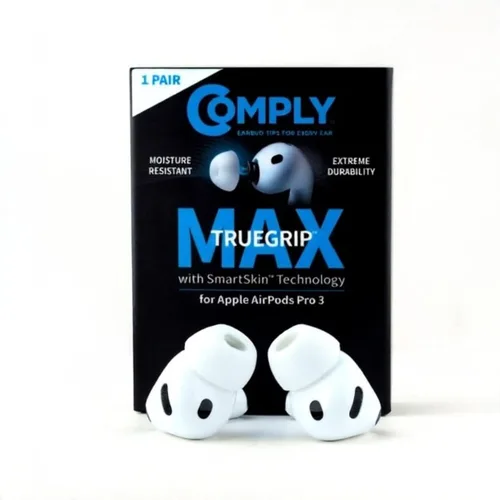 Vista 9 de Comply TrueGrip MAX Almohadillas de repuesto premium de espuma viscoelástica para Apple AirPods Pro Gen 3 Comodidad duradera, durabilidad MAX