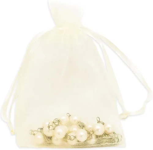 Vista 54 de TheDisplayGuys - Paquete de 48 bolsas de regalo de organza transparente negra de 2 x 2-3/4 pulgadas con cordón, bolsas de regalo para joyas, bolsas