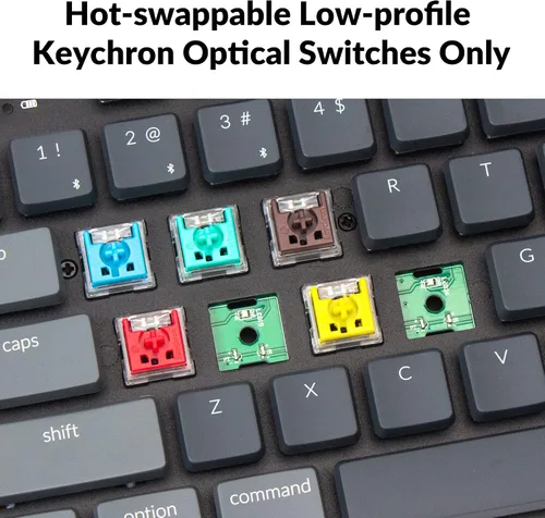 Vista 4 de Keychron Teclado mecánico USB inalámbrico ultra delgado K1 RGB intercambiable en caliente con diseño sin llave para Mac Windows con interruptor