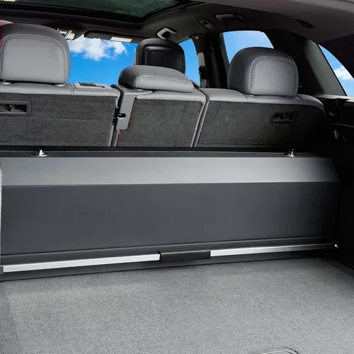 Vista 12 de Organizador de maletero de automóvil, organizador de almacenamiento resistente con tapa y asa de empuje, organizador plegable de cuero para SUV