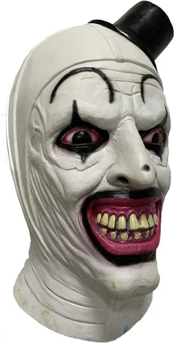 Vista 2 de Terrifier - Máscara de látex de payaso para cosplay, disfraz de fiesta horrible de Halloween, Multicolorido