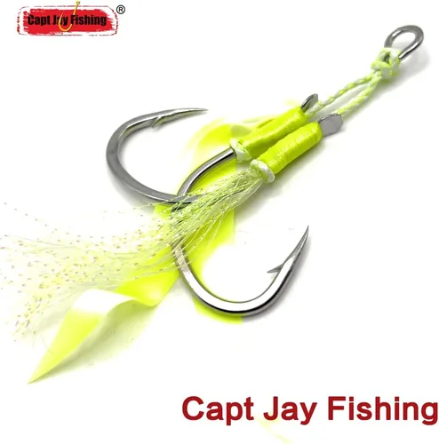 Vista 7 de Capt Jay - Ganchos de ayuda de pesca, Jigging Slow Fast Jigs Stinger Hook para bailar y pescar
