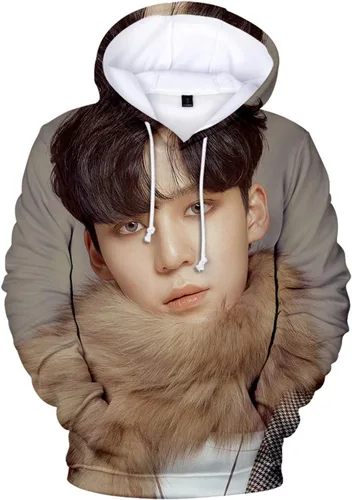 Vista 17 de Xkpopfans Kpop ATEEZ Sudadera con capucha con estampado 3D del tesoro Wooyoung San Mingi