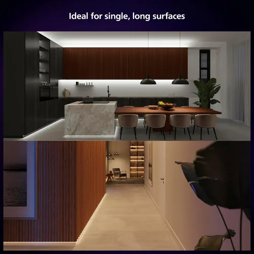 Vista 5 de Philips Hue Kit de base de tira de luz LED inteligente individual para interiores de 16 pies, control con aplicación Hue, compatible con Alexa