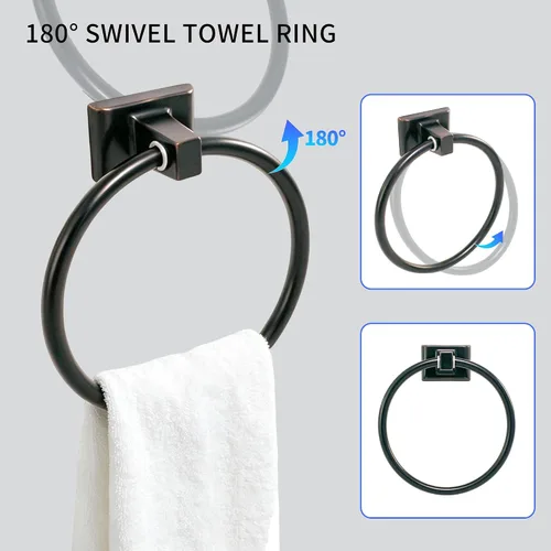 Vista 4 de Formosa Design Hardware - Kit de accesorios de baño (4 piezas, bronce oscuro)