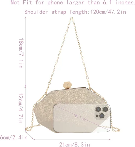 Vista 2 de Bolso de noche de concha de mar para mujer, bolso de hombro con correa de cadena de sirena, bolso de mano