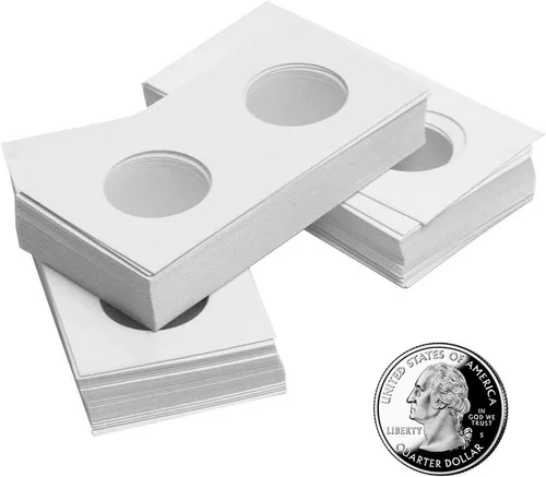 Vista 8 de Uncle Paul 90 soportes de cartón para monedas, 2 x 2 pulgadas, para cuarto Blanco
