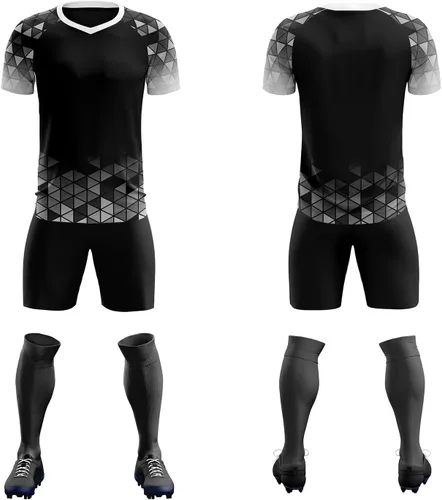 Vista 2 de Camiseta de fútbol personalizada, uniforme, unisex, juvenil, equipo deportivo con pantalones cortos, número de nombre impreso