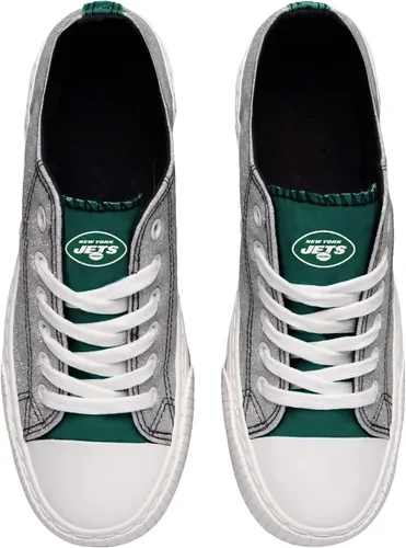 Vista 3 de FOCO Womens NFL Team Logo Ladies Fashion Glitter Low Top Canvas Sneakers Shoes